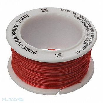 OK INDUSTRIES Wire Wrapping Wire 30 AWG Red 50ft, 2TDU1