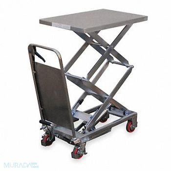 GRAINGER APPROVED Scissor Lift Cart 800 lb SS Fixed, 2TKY1