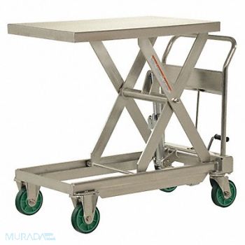 GRAINGER APPROVED Scissor Lift Cart 1100 lb SS Fixed, 2TKY4