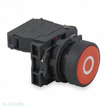 SCHNEIDER ELECTRIC H7075 Non-Illum Push Button 22mm Flush 1NC Red, 2UZA3