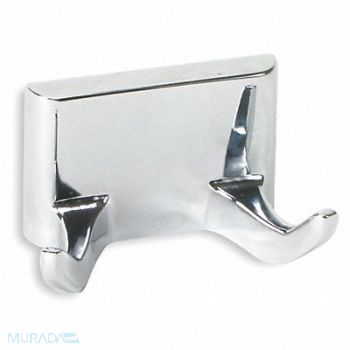 GRAINGER APPROVED Bathroom Hook Zinc Chrome Plated, 2VAL4