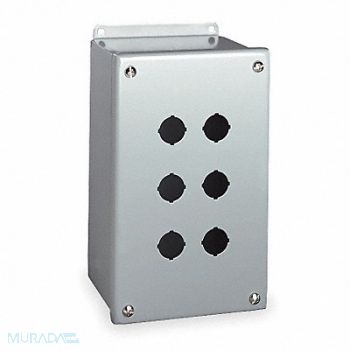 WIEGMANN Pushbutton Enclosure 30mm 6 Holes Steel, 2VB69
