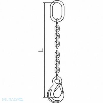 PEWAG Chain Sling G63 SOS Stnless Stl 10 ft L, 2VCT2