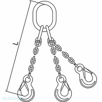 PEWAG Chain Sling G63 TOS Stnless Stl 10 ft L, 2VCV8