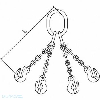 PEWAG Chain Sling G120 QOG Alloy Steel 10 ft L, 2VCP7