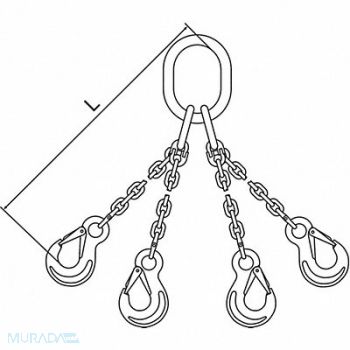 PEWAG Chain Sling G63 QOS Stnless Stl 10 ft L, 2VCW9