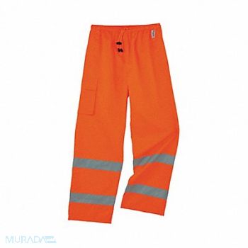 GLOWEAR BY ERGODYNE Rain Pants Class E Orange 5XL, 2VGK6