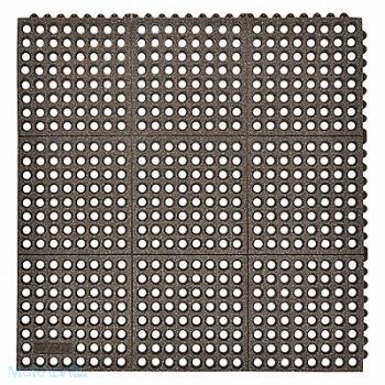 NOTRAX Interlock Drainage Mat Black 3 ft.x3 ft., 2VJ47