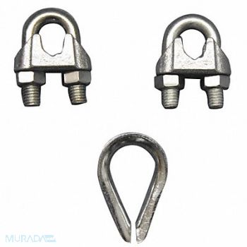 DAYTON Wire Rope Clip and Thimble Kit 1/2 In, 2VKK4