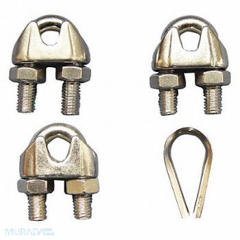 DAYTON Wire Rope Clip and Thimble Kit 1/2 In, 2VKK6