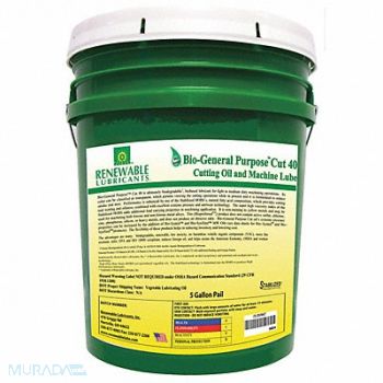 RENEWABLE LUBRICANTS Cutting Oil 5 gal Bucket, 2VXK7