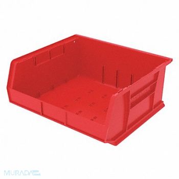 AKRO-MILS F8696 Hang and Stack Bin Red Plastic 7 in, 2W076