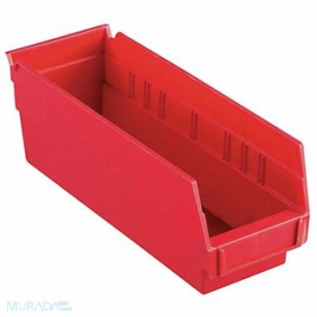 AKRO-MILS F8466 Shelf Bin Red Indstr Grd Poly 4 in, 2W251