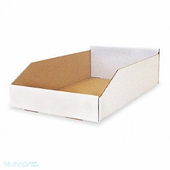 PACKAGING CORPORATION OF AMERICA Corr Shelf Bin White Cardboard 4 3/4 in, 2W255