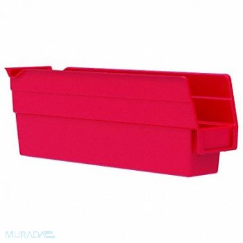 AKRO-MILS F8465 Shelf Bin Red Indstr Grd Poly 4 in, 2W328