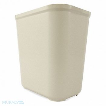 RUBBERMAID COMMERCIAL PRODUCTS F8449 Wastebasket Rectangular 7 gal Beige, 2W367