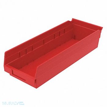 GRAINGER APPROVED Shelf Bin Red Indstr Grd Poly 4 in, 48WG83