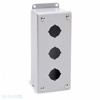 WIEGMANN Pushbutton Enclosure 30mm 3 Holes Steel, 2W836
