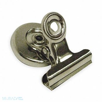 GRAINGER APPROVED Magnetic Bulldog Clip 1In Slvr PK2, 2WFW6