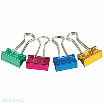 GRAINGER APPROVED Binder Clip 1-1/4 In Metal Assorted Pk24, 2WFX7