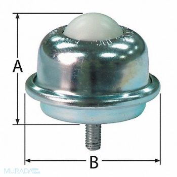 ASHLAND CONVEYOR Ball Transfer Threaded Pipe 1-1/2 Ball D, 2WHD6