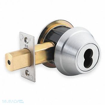 STANLEY Deadbolt Less Cylinder HD Satin Chrome, 2WJG7