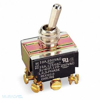 CARLING TECHNOLOGIES Toggle Switch 3PDT 10A @ 250V Screw, 2X594