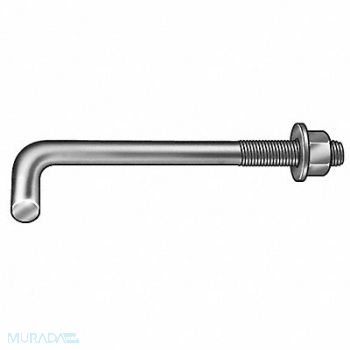 GRAINGER APPROVED Anchor Bolt L Hook 3/8-16x1-3/4 In, 21Y444