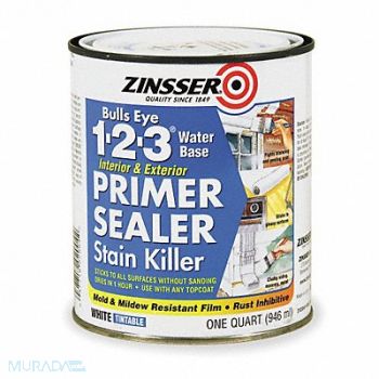 ZINSSER Stain Blocking Primer/Sealer White 1 qt., 4HFD4