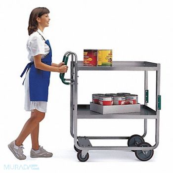 LAKESIDE Utility Cart Stainless Steel 2 Shelves, 2XJH9