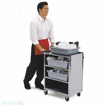 LAKESIDE Bussing Cart Enclosed 4 Shelves, 2XJJ8