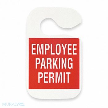 GRAINGER APPROVED Employee Parking Permit Red PK5, 2XKE7