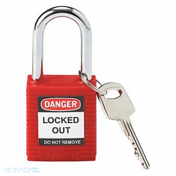 BRADY D1949 Lockout Padlock KD Red 1-3/4 H, 2XU60
