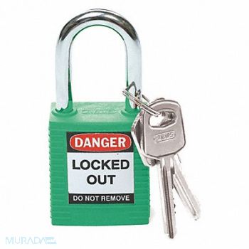 BRADY D1949 Lockout Padlock KD Green 1-3/4 H, 2XU62