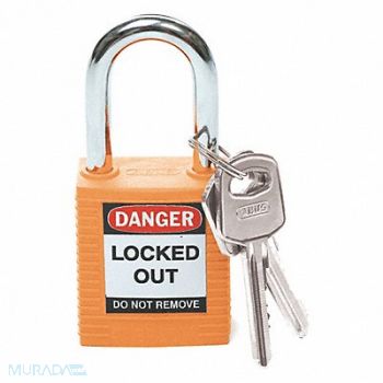 BRADY D1949 Lockout Padlock KD Orange 1-3/4 H, 2XU64