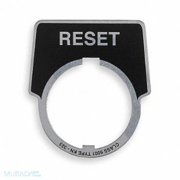 SCHNEIDER ELECTRIC Legend Plate Reset White/Black, 2XVP7