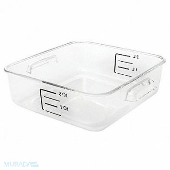 RUBBERMAID COMMERCIAL PRODUCTS Square Storage Container 2 qt Clear, 2YJ87