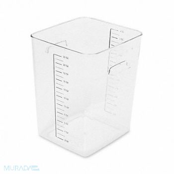 RUBBERMAID COMMERCIAL PRODUCTS Square Storage Container 22 qt Clear, 2YJ93