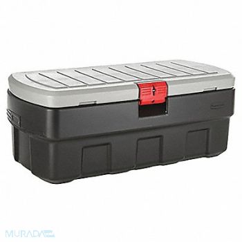RUBBERMAID Attached Lid Ctr Black/Mica Solid HDPE, 2YU15