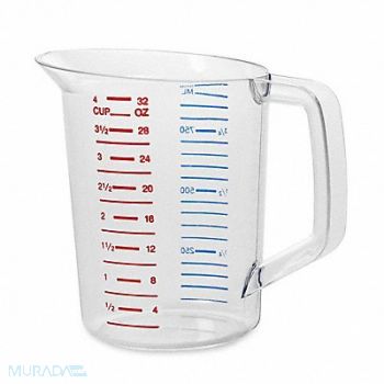RUBBERMAID COMMERCIAL PRODUCTS Polycarbonate Measuring Cup 1 Quart, 2YU28
