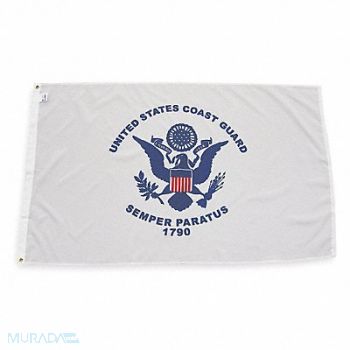 NYLGLO D4226 US Coast Guard Flag 3x5 Ft, 2ZE40
