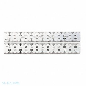 STARRETT Steel Rule Spring Tempered 150mm Type 37, 2ZUW7