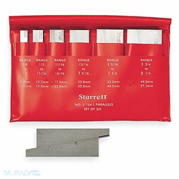 STARRETT Precision Adj Parallel Set 3/8-2 1/4 In, 2ZUY1