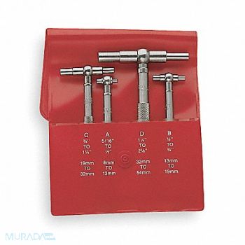 STARRETT Telescoping Gauge Set Number of Pieces 4, 2ZVC3