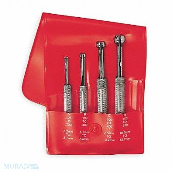STARRETT Small Hole Gauge Set Contact Split Ball, 2ZVC4