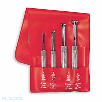 STARRETT Small Hole Gauge Set Contact Split Ball, 2ZVC5