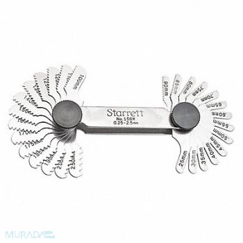 STARRETT Thread Pitch Gauge Set Thread Ang 60 deg, 2ZVC9