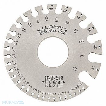 STARRETT Wire Thickness Gauge Outside Diameter 3, 2ZVD7