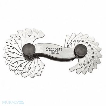 STARRETT Thread Pitch Gauge Set Thread Ang 60 deg, 2ZVE3