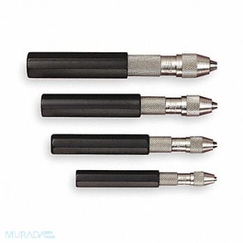 STARRETT Pin Vise Set w/Case 4 Jaws, 2ZVH4